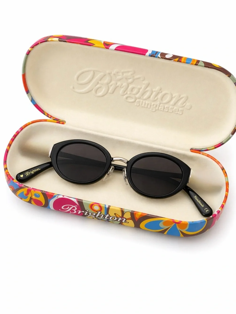 Brighton Othello SG333 Handmade Vintage Sunglasses Set Floral Case & Gift Bag